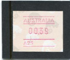 AUSTRALIA - 1988  39c  FRAMA  POSSUM  NO  POSTCODE  A25 (RINGWOOD)  MINT NH - Vignette [ATM]