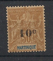 MARTINIQUE - 1904 - N°YT. 52 - Type Groupe 10c Sur 30c Brun - Neuf Luxe ** / MNH / Postfrisch - Neufs