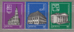 LITHUANIA 1994 Architecture City Hall MNH(**) Mi 568-570 # Lt719 - Otros & Sin Clasificación