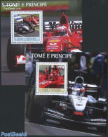 Sao Tome/Principe 2003 Formula 1 2 S/s, Mint NH, Sport - Transport - Autosports - Sport (other And Mixed) - Automobiles - Autos