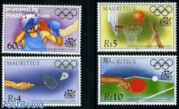 Mauritius 1996 Modern Olympics 4v, Mint NH, Sport - Badminton - Basketball - Olympic Games - Table Tennis - Tennis - Bádminton