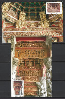 TAIWAN. N°1428-9 De 1982 Sur 2 Cartes Maximum. Taoïsme/Temple De Sanhsia. - Maximumkaarten