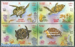 Oman 2002 Sea Turtles 4v [+], Mint NH, Nature - Reptiles - Turtles - Oman