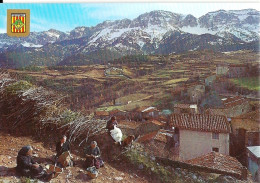 *CPM -  ESPAGNE - CATALOGNE - QUERFORADAT - Paysage Rustique, Au Fond Le Cadi - Animée, Paysannes - Blason - Lérida