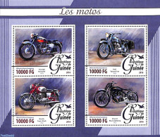 Guinea, Republic 2016 Motorcycles 4v M/s, Mint NH, Transport - Motorcycles - Motorbikes