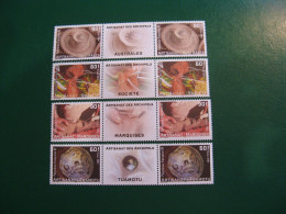 P0LYNESIE POSTE ORDINAIRE N° 713/716 EN PAIRES AVEC INTERCALAIRES NEUVES ** LUXE - MNH -  FACIALE 5,04 EUROS - Neufs