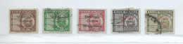 VENEZUELA 1951 OVERPRINTED HABILITADO MICHEL 610-14 SCOTT 452-456 USED SET - Venezuela