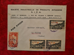 LETTRE Sénégal Dakar   Entête Société Industrielle De Produits Africains POUR LA CHATRE INDRE - Lettres & Documents