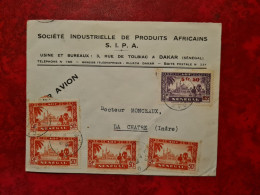 LETTRE Sénégal Dakar   Entête Société Industrielle De Produits Africains POUR LA CHATRE INDRE - Storia Postale