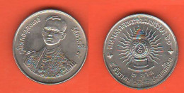 Thailandia 2 Baht 1987 Thaïlande Thailand King Rama IX° 60th Birthday Nickel Coin - Thaïlande