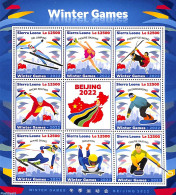 Sierra Leone 2022 Olympic Winter Games 8v M/s, Mint NH, Sport - Olympic Winter Games - Skating - Skiing - Sci