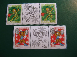 P0LYNESIE POSTE ORDINAIRE N° 840/841 EN PAIRES AVEC INTERCALAIRES NEUVES ** LUXE - MNH -  FACIALE 4,70 EUROS - Neufs