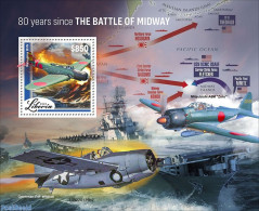 Liberia 2022 80 Years Since The Battle Of Midway, Mint NH, History - Transport - World War II - Aircraft & Aviation - Seconda Guerra Mondiale