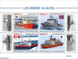 Central Africa 2022 Icebreakers , Mint NH, History - Sport - Transport - Flags - Mountains & Mountain Climbing - Ships.. - Bergsteigen