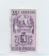 VENEZUELA 1951 CARACAS AND BUILDING HIGH VALUE 35C PURPLE SC491 MI621  USED - Venezuela