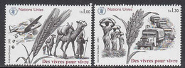 2005 United Nations Unies WFP Food Camels Trucks Grain  Complete Set Of 2 MNH @ BELOW FACE VALUE - Nuevos