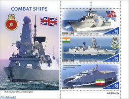Sierra Leone 2022 Combat Ships, Mint NH, History - Transport - Flags - Militarism - Ships And Boats - Militaria