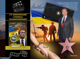 Djibouti 2022 75th Anniversary Of Arnold Schwarzenegger, Mint NH, History - Performance Art - Politicians - Movie Stars - Actors