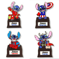 STITCH Disney Fantasy AVENGERS 4 PIN SET - 6,3 Cms. Tall - Coca-Cola