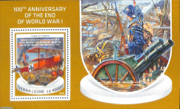 Sierra Leone 2018 100th Anniversary Of The End Of World War I, Mint NH, History - Transport - Militarism - Aircraft & .. - Militaria
