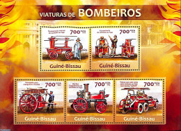 Guinea Bissau 2013 Fire Engines, Mint NH, Transport - Fire Fighters & Prevention - Firemen