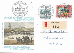 SWITZERLAND. POSTMARK STAMP DAY 1984. VEVEY. REGISTERED MAIL - Marcophilie