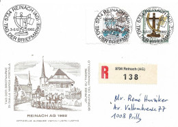 SWITZERLAND. POSTMARK STAMP DAY 1982. REINACH. REGISTERED MAIL - Marcophilie