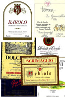 ITALIA ITALY - 15 Etichette Vino Rosso PIEMONTE Anni 1970-80-90 Vari Vini Piemontesi - Lotto 2 - Vino Tinto