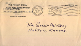 1947 CANAL ZONE , BALBOA HEIGHTS - HOLTON , CANAL ZONE POSTAL SERVICE , POSTMASTER , CORREO OFICIAL - Zona Del Canal