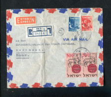 "ISRAEL" 1958, Reco-/Lupo-/Expressbrief Ex Haifa Nach Deutschland (B0127) - Brieven En Documenten