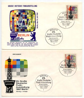 Germany, Berlin 1967 2 FDCs Scott 9N262 25th German Radio, Television & Phonograph Exhibition / Radio Tower - 1948-1970