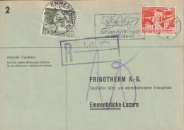 Taxierte Karte  Liestal - "Frigotherm, Emmenbrücke"       1954 - Cartas & Documentos