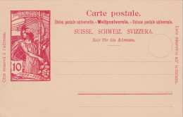 PK 32 UPU, 10 Rp.rot  (rötlicher Karton)        1900 - Entiers Postaux