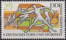 1969 DDR ** Mi:DD 1487, Sn:DD 1121, Yt:DD 1183, Sg:DD E1208 Turnfest In Leipzig, Leichtathleten - Unused Stamps