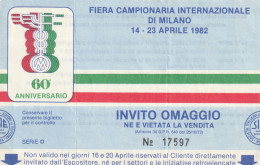 FIERA CAMPIONARIO INVITO OMAGGIO  1982 (MH763 - Eintrittskarten