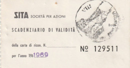 BIGLIETTO SITA 1969 SCADENZIARIO VALIDITA (MH520 - Eintrittskarten