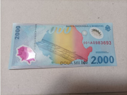 Billete Rumania, 2000 Lei, Nº Bajisismo, Letra A, Año 2000, UNC - Rumania