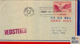 1941 CANAL ZONE , BALBOA HEIGHTS - DETROIT , PRIMER DIA , FIRST DAY COVER , YV. 8A AÉR. VISTA DEL CANAL - Canal Zone