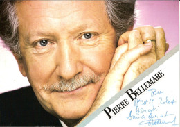 PHOTO GRAND FORMAT 1 - ENV 1 - TELEVISION - PHOTO DEDICACEE DE L'ANIMATEUR PIERRE BELLEMARE - Signed Photographs