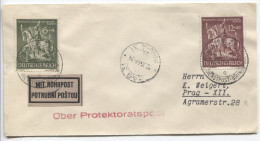 Böhmen Und Mähren Deutsche Dienstpost Prag2 ‚c‘ + Rohrpost 12.10.43 - Briefe U. Dokumente