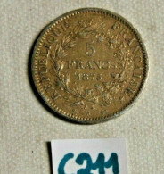 C211 Monnaie - France - 5 Frs - 1875 - Paris - Hercule - 5 Francs