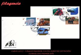 AMERICA. CUBA SPD-FDC. 2017 FAUNA EN PELIGRO DE EXTINCIÓN - FDC