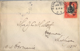 1911 CANAL ZONE , PEDRO MIGUEL - SAGINAW , SOBRE CIRCULADO , LLEGADA AL DORSO . YV. 19 - FERNÁNDEZ DE CÓRDOBA - Kanalzone