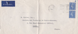 Grande-Bretagne -1947--Lettre De NOTTINGHAM  Pour PARIS-75 (France)..paire Verticale De Timbres ...cachet - Cartas & Documentos