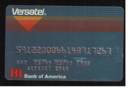 USED COLLECTABLE CARD BANK OF AMERICA VERSATEL - Krediet Kaarten (vervaldatum Min. 10 Jaar)