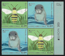 SALE!!! CYPRUS CHIPRE CHYPRE ZYPERN 2021 EUROPA CEPT Endangered National Wildlife 4 Stamps From Booklet MNH ** - 2021