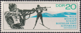1967 DDR ** Mi:DD 1252, Sn:DD 895, Yt:DD 949, Sg:DD E971, Biathlon-Weltmeisterschaft, Altenberg - Unused Stamps