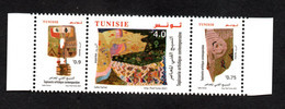 2021 - Tunisia - Contemporary Artistic Tapestry- Strip Of 3 Stamps - MNH** - Textil