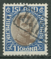 Island 1920 König Christian X. Im Oval 96 Gestempelt - Usati