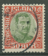 Island 1920 König Christian X. Im Oval 93 Gestempelt - Gebraucht